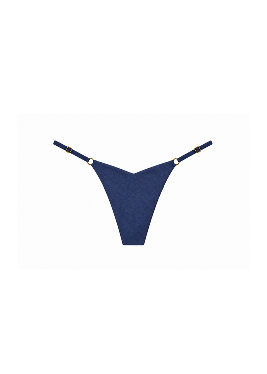 V Shape Thong Bottoms: Navy