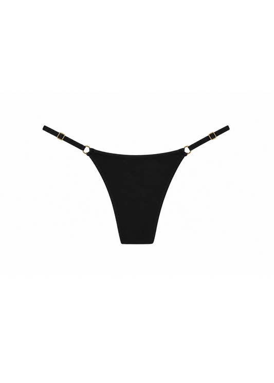 Cheeky Bottom: Black (Adjustable sides) - Beyond Swim6-8bikini